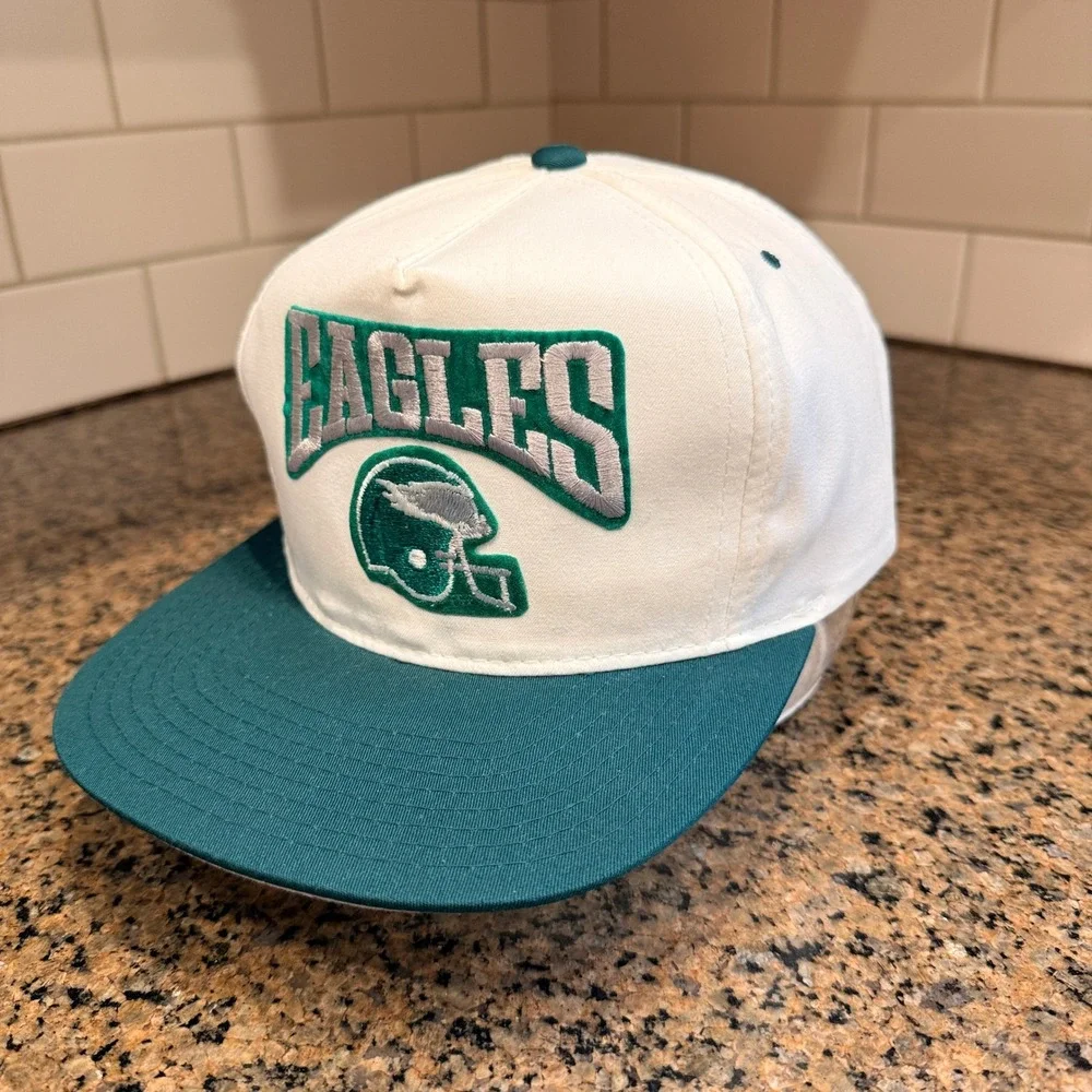 Vtg 90s Philadelphia Eagles New Era Pro Design Snapback Hat Made in US Deadstock